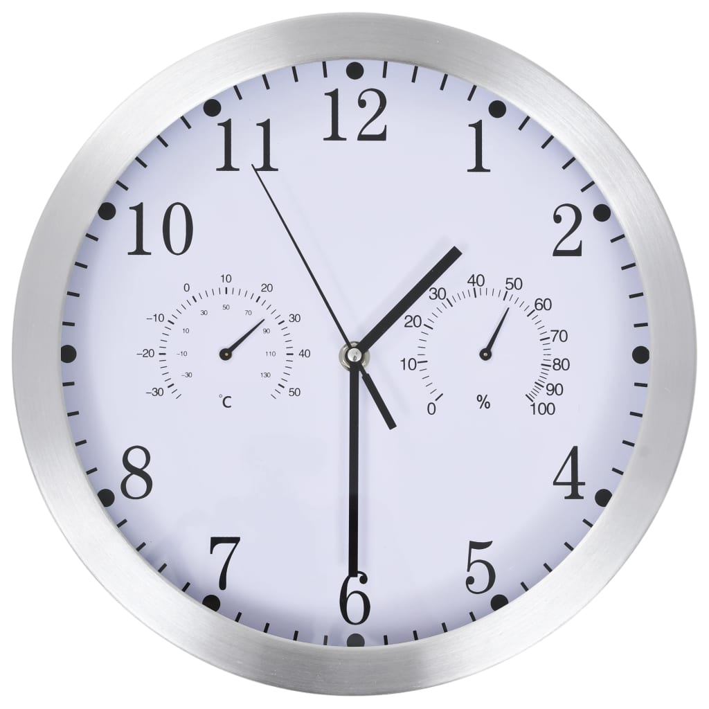 Wandklok Met Quartz-Mechanisme Hygrometer Thermometer 30 Cm