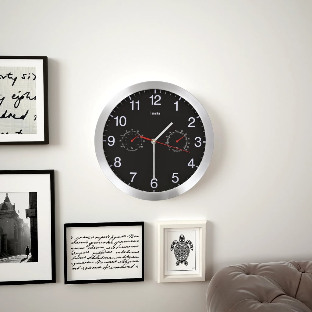Wandklok Met Quartz-Mechanisme Hygrometer Thermometer 30 Cm