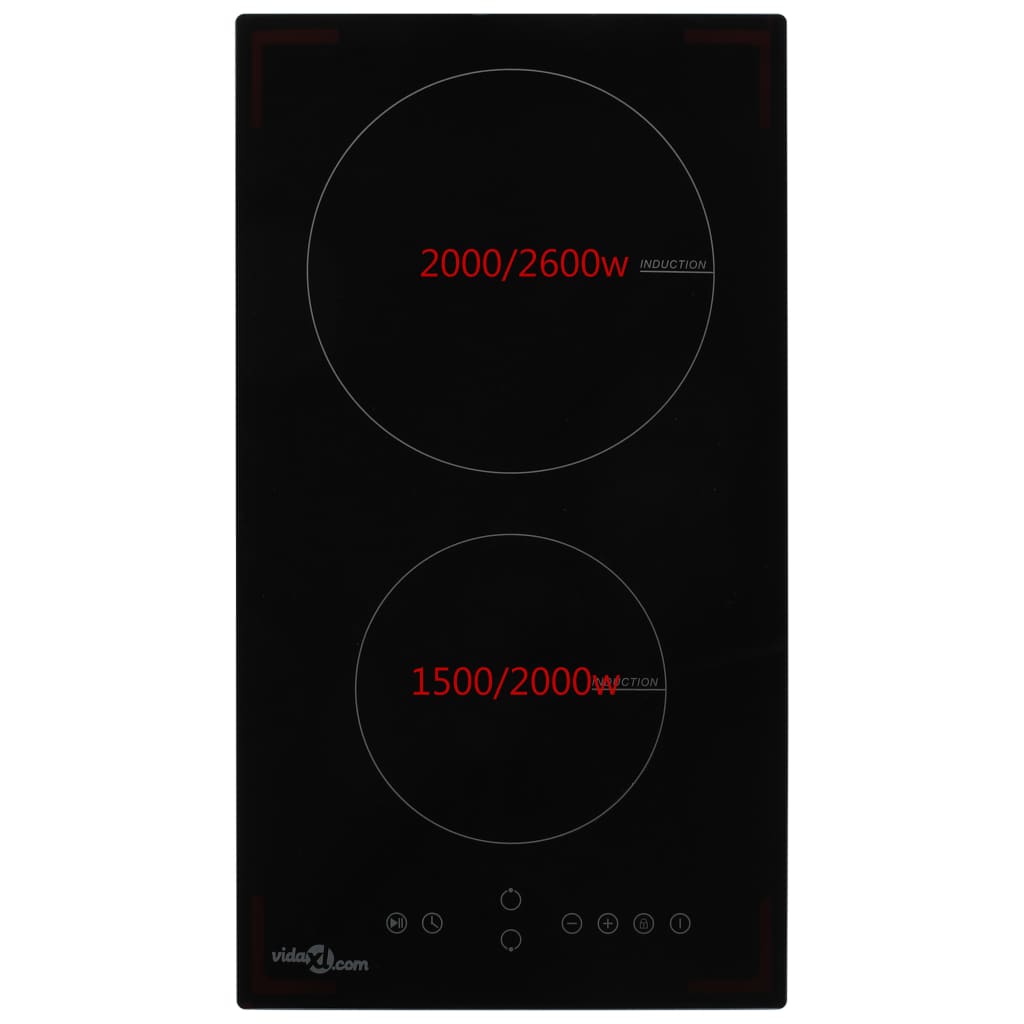 Inductiekookplaat Met 2 Kookzones Aanraakbediening Glas