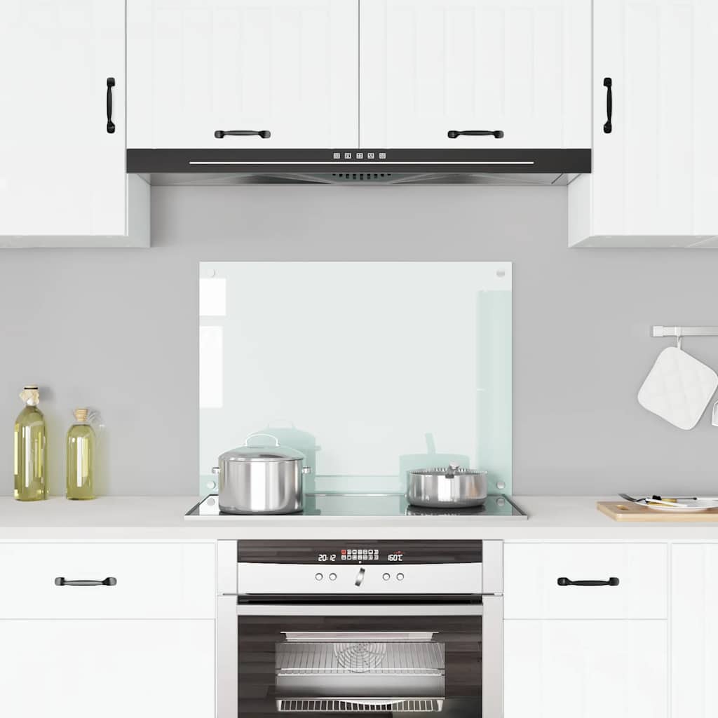 Spatschermen Keuken 70X40 Cm Gehard Glas Wit