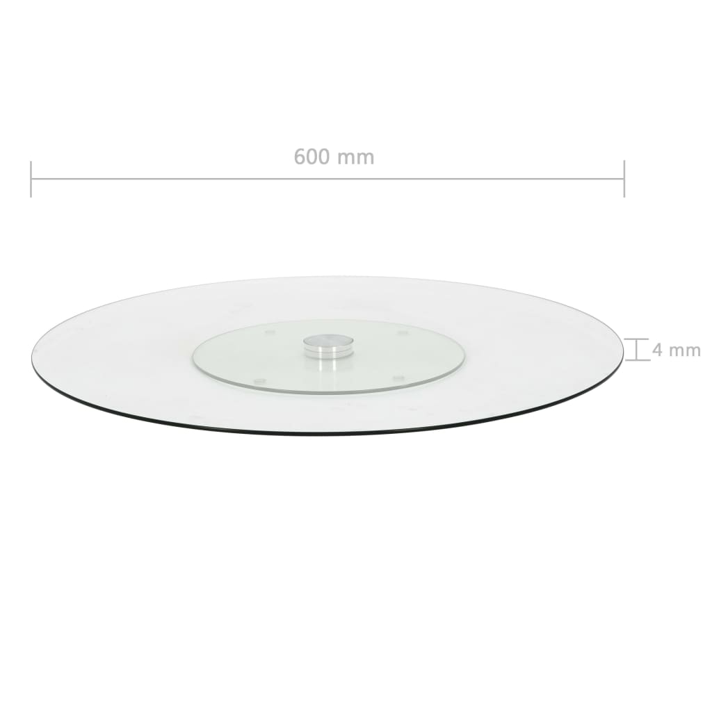 Serveerbord Draaiend 60 Cm Gehard Glas Transparant