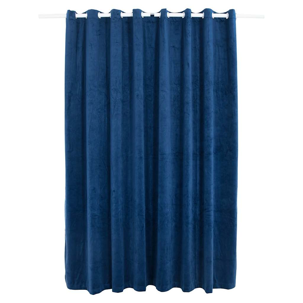 Gordijn Verduisterend Met Ringen 290X245 Cm Fluweel Blauw