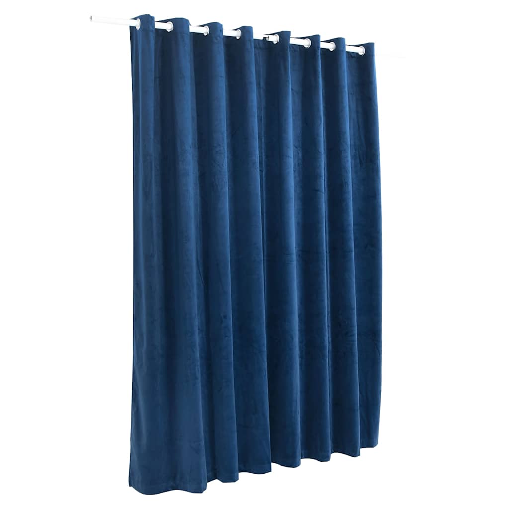 Gordijn Verduisterend Met Ringen 290X245 Cm Fluweel Blauw