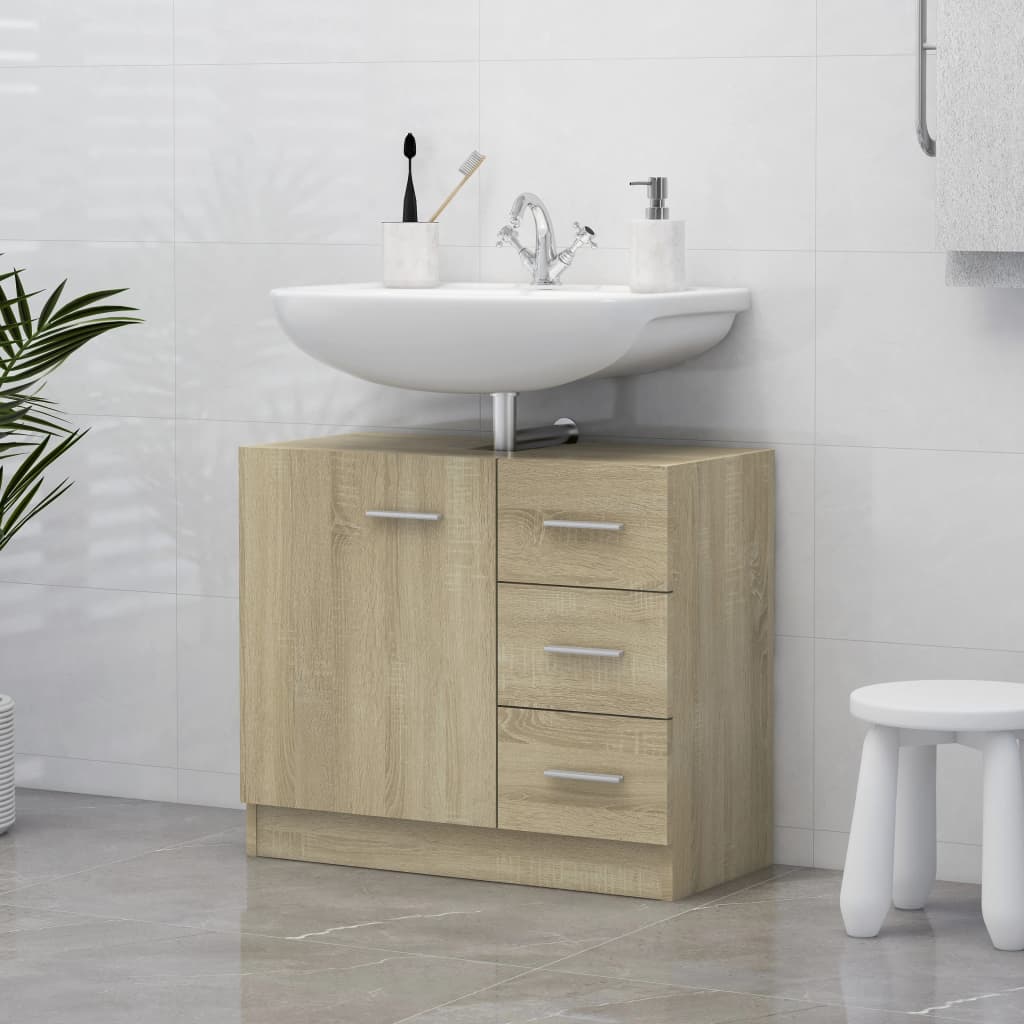 Wastafelkast 63X30X54 Cm Bewerkt Hout Kleurig