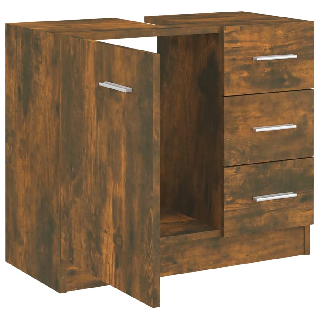 Wastafelkast 63X30X54 Cm Bewerkt Hout Kleurig