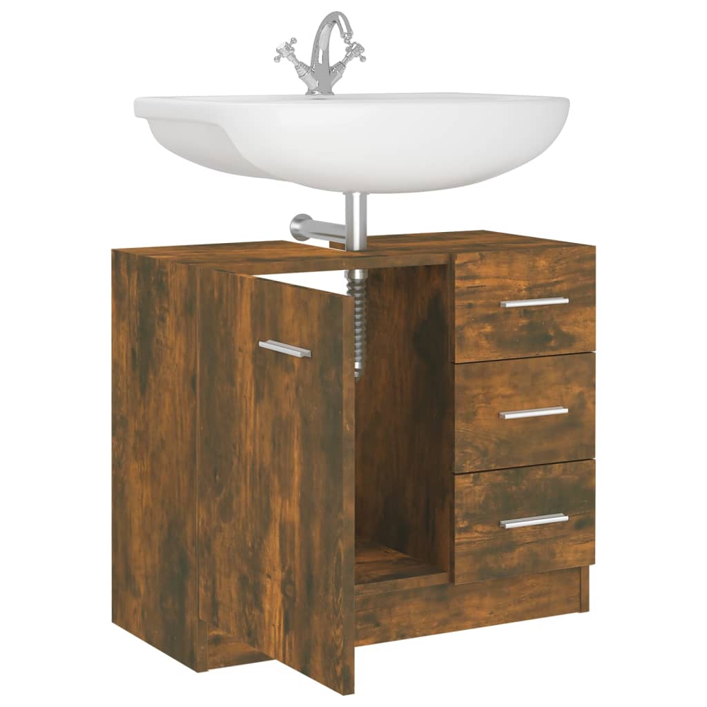 Wastafelkast 63X30X54 Cm Bewerkt Hout Kleurig
