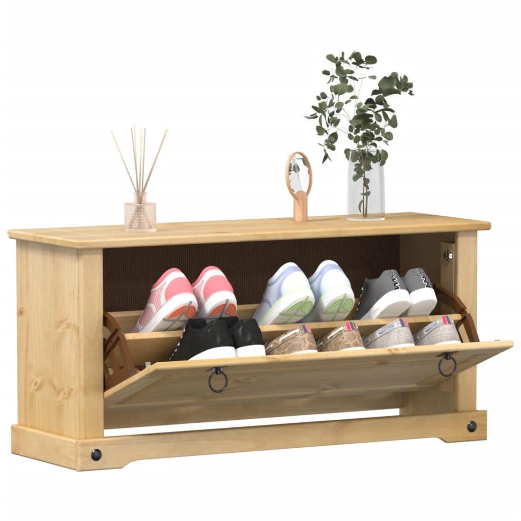 Schoenenkast Corona 99X32X163,5 Cm Massief Grenenhout