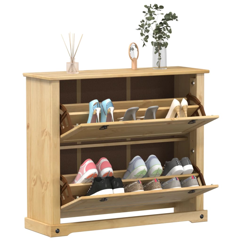 Schoenenkast Corona 99X32X163,5 Cm Massief Grenenhout