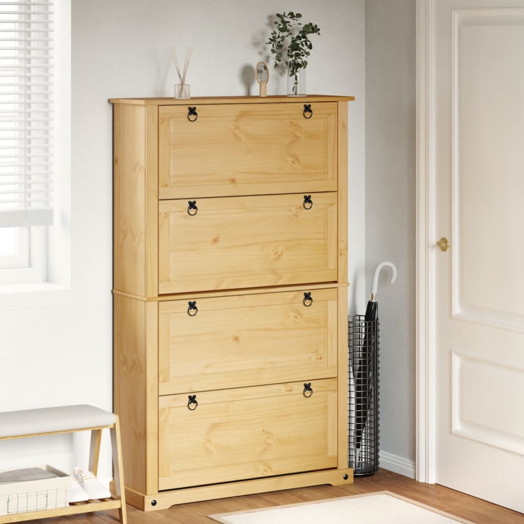Schoenenkast Corona 99X32X163,5 Cm Massief Grenenhout