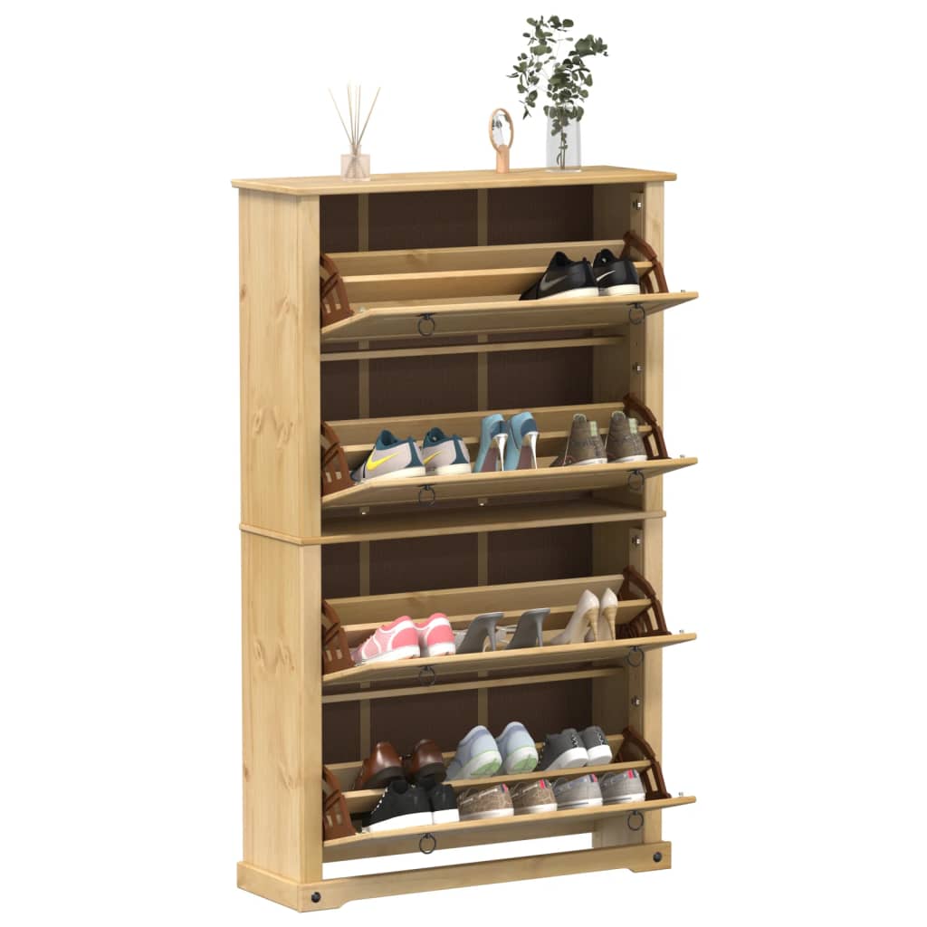 Schoenenkast Corona 99X32X163,5 Cm Massief Grenenhout
