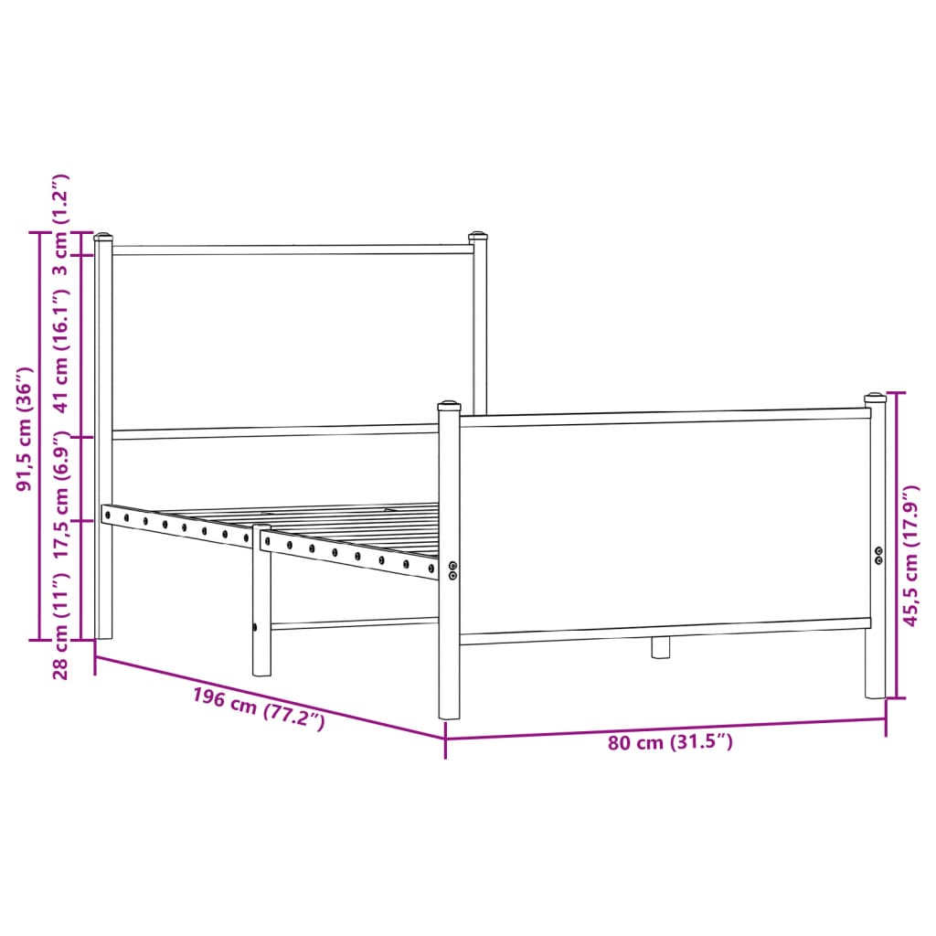 Bedframe Zonder Matras Metaal Ig