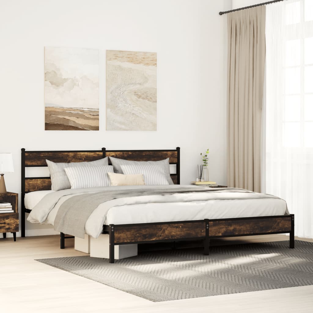 Bedframe Zonder Matras Bewerkt Hout