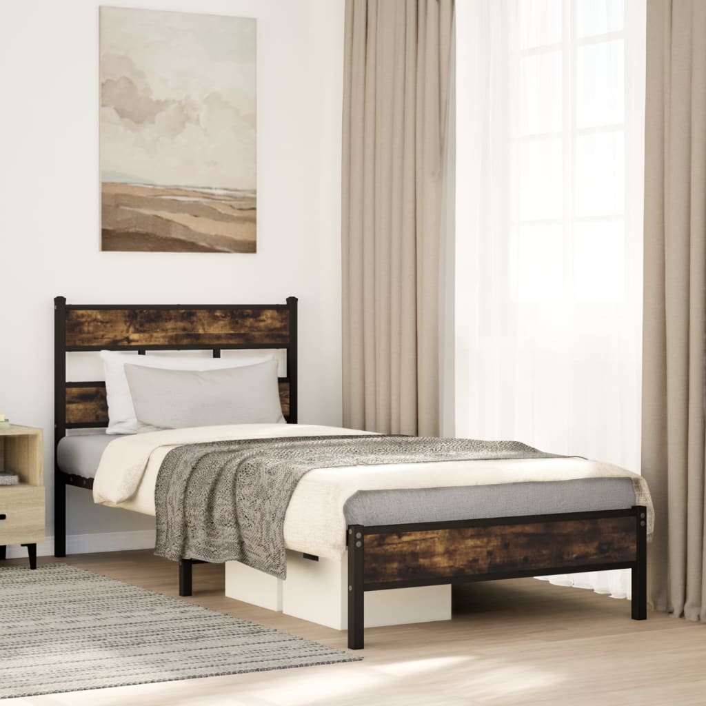 Bedframe Zonder Matras Bewerkt Hout