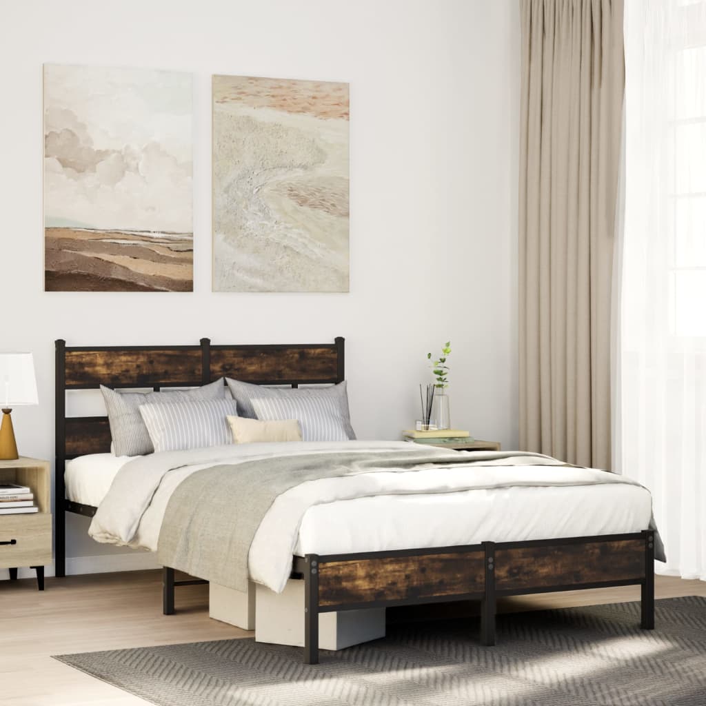 Bedframe Zonder Matras Bewerkt Hout