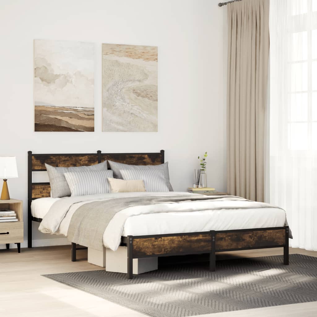 Bedframe Zonder Matras Bewerkt Hout