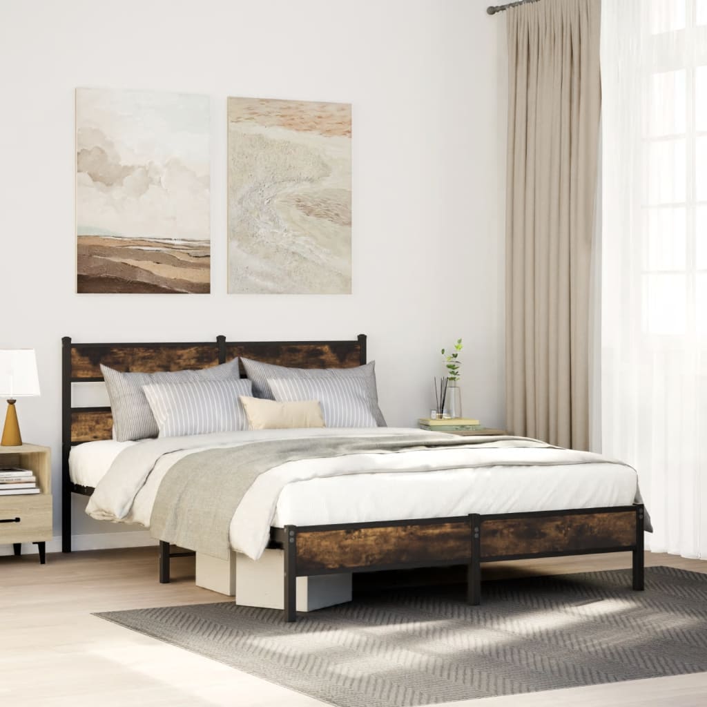 Bedframe Zonder Matras Bewerkt Hout