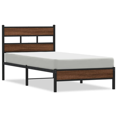 Bedframe Zonder Matras Bewerkt Hout