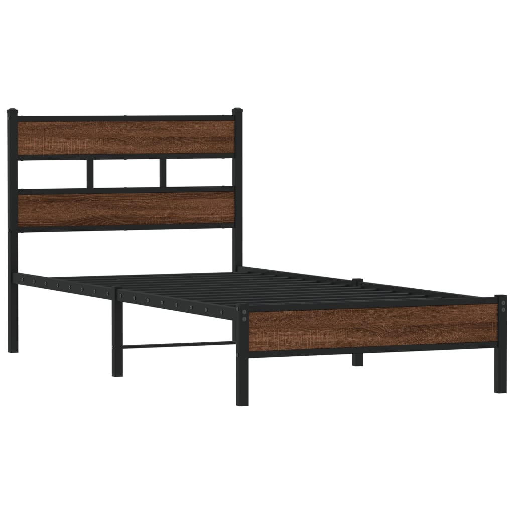 Bedframe Zonder Matras Bewerkt Hout