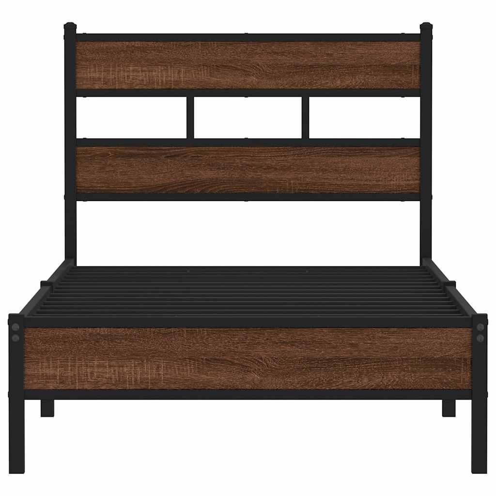 Bedframe Zonder Matras Bewerkt Hout