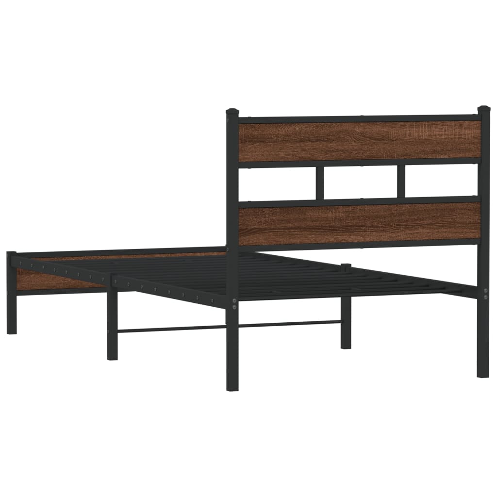 Bedframe Zonder Matras Bewerkt Hout