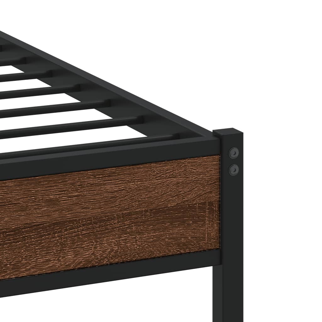 Bedframe Zonder Matras Bewerkt Hout