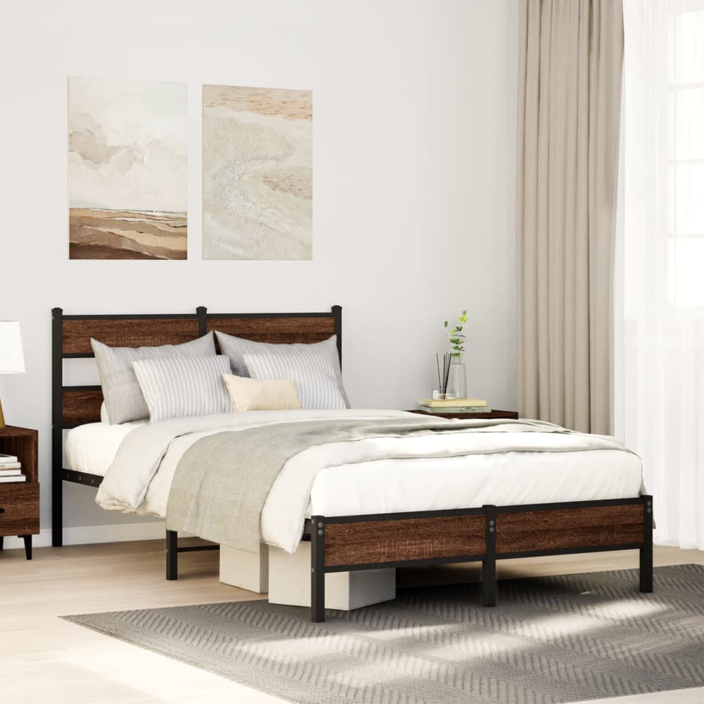 Bedframe Zonder Matras Bewerkt Hout
