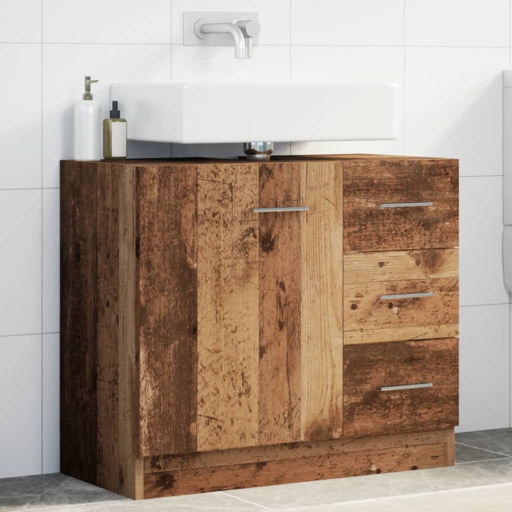 Wastafelkast 63X30X54 Cm Bewerkt Hout Kleurig