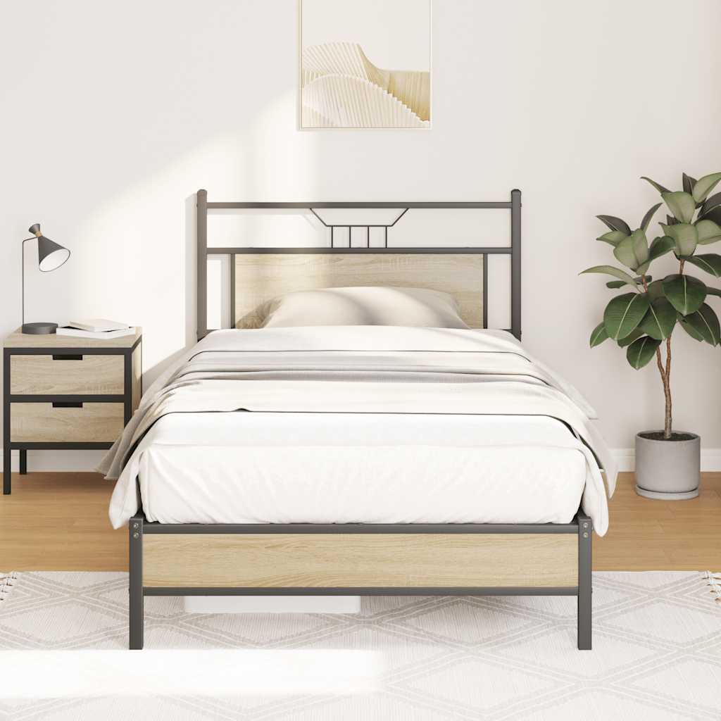 Bedframe Zonder Matras Hout Kleurig