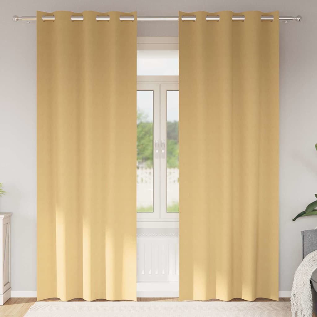 Zwart-Out Gordijnen Met Ringen 2 St 140 X