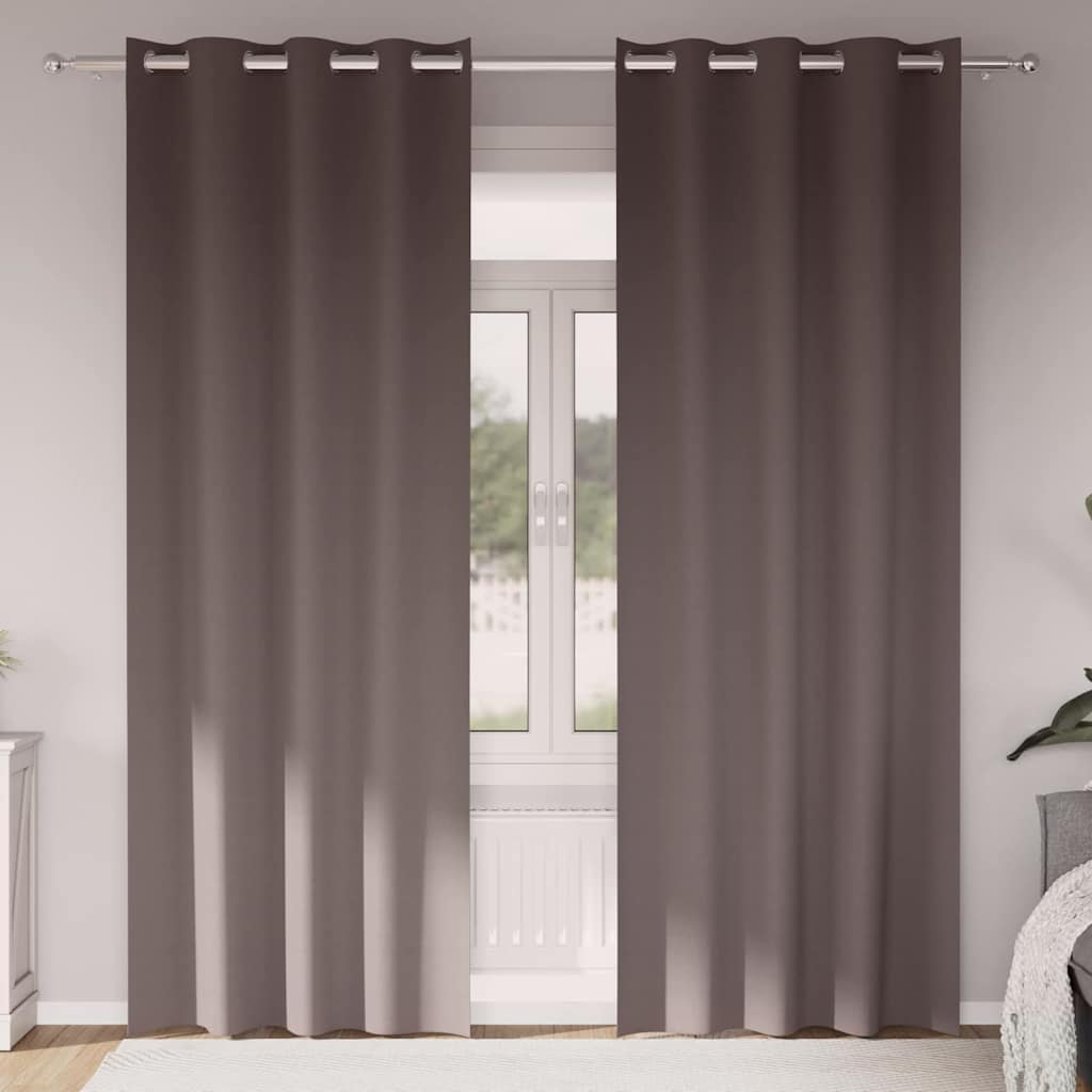 Zwart-Out Gordijnen Met Ringen 2 St 140 X