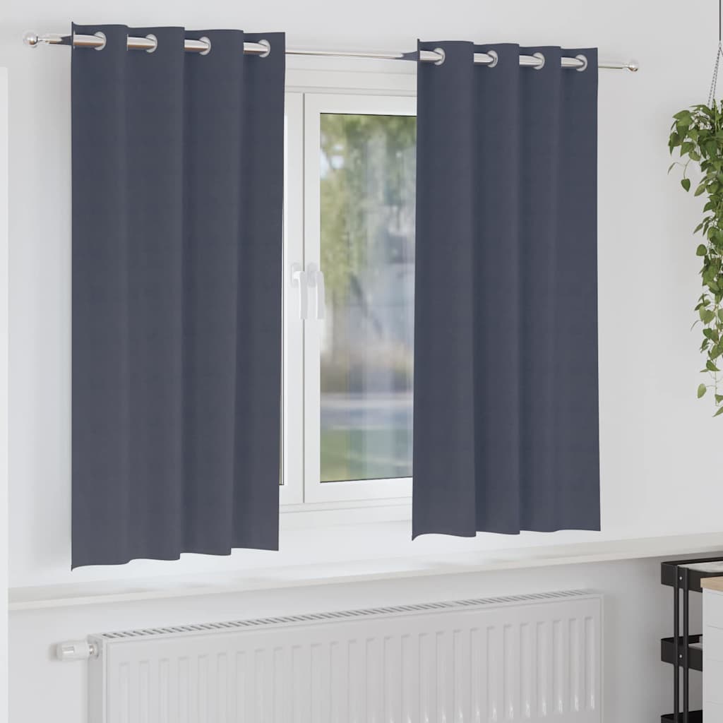 Zwart-Out Gordijnen Met Ringen 2 St 140 X