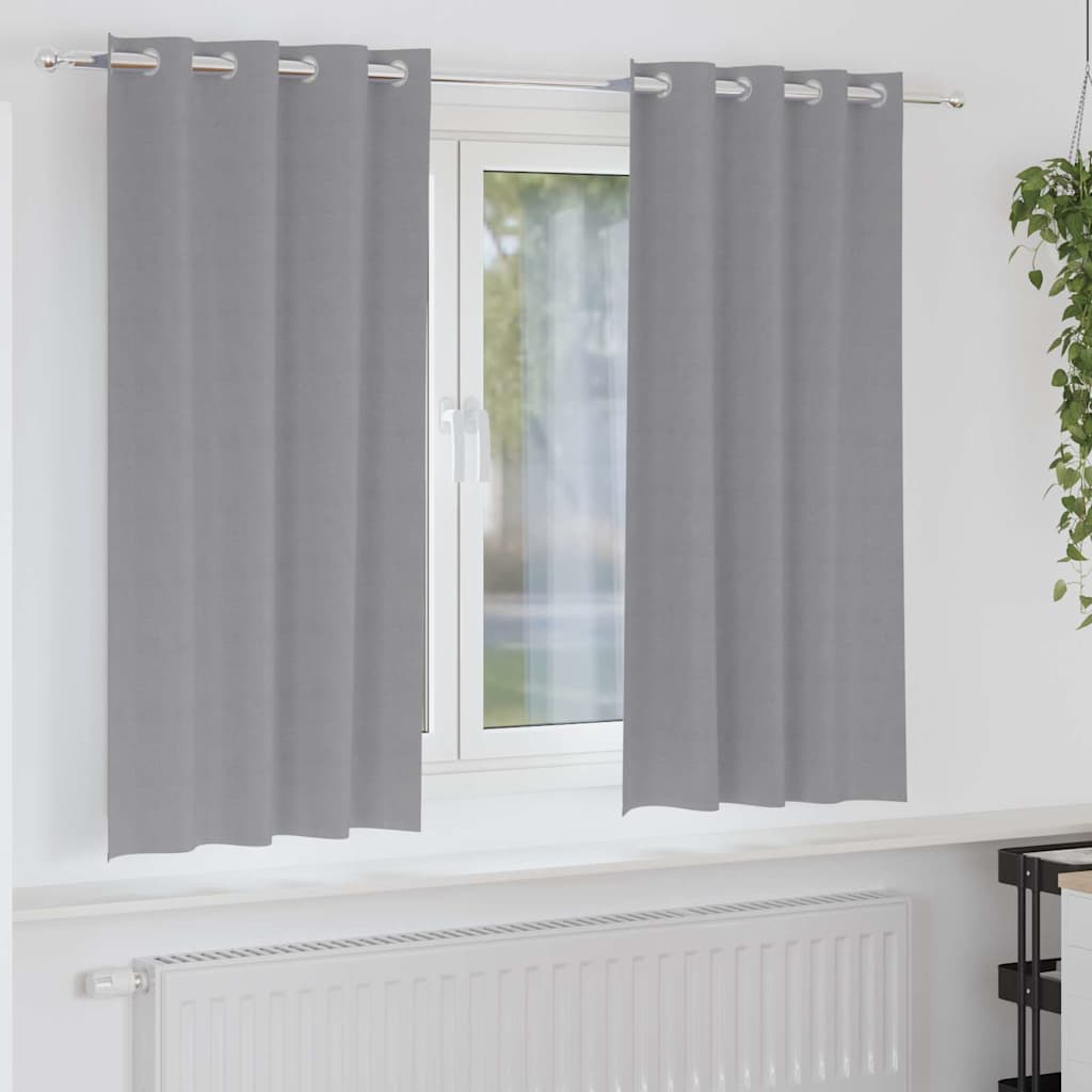 Zwart-Out Gordijnen Met Ringen 2 St 140 X