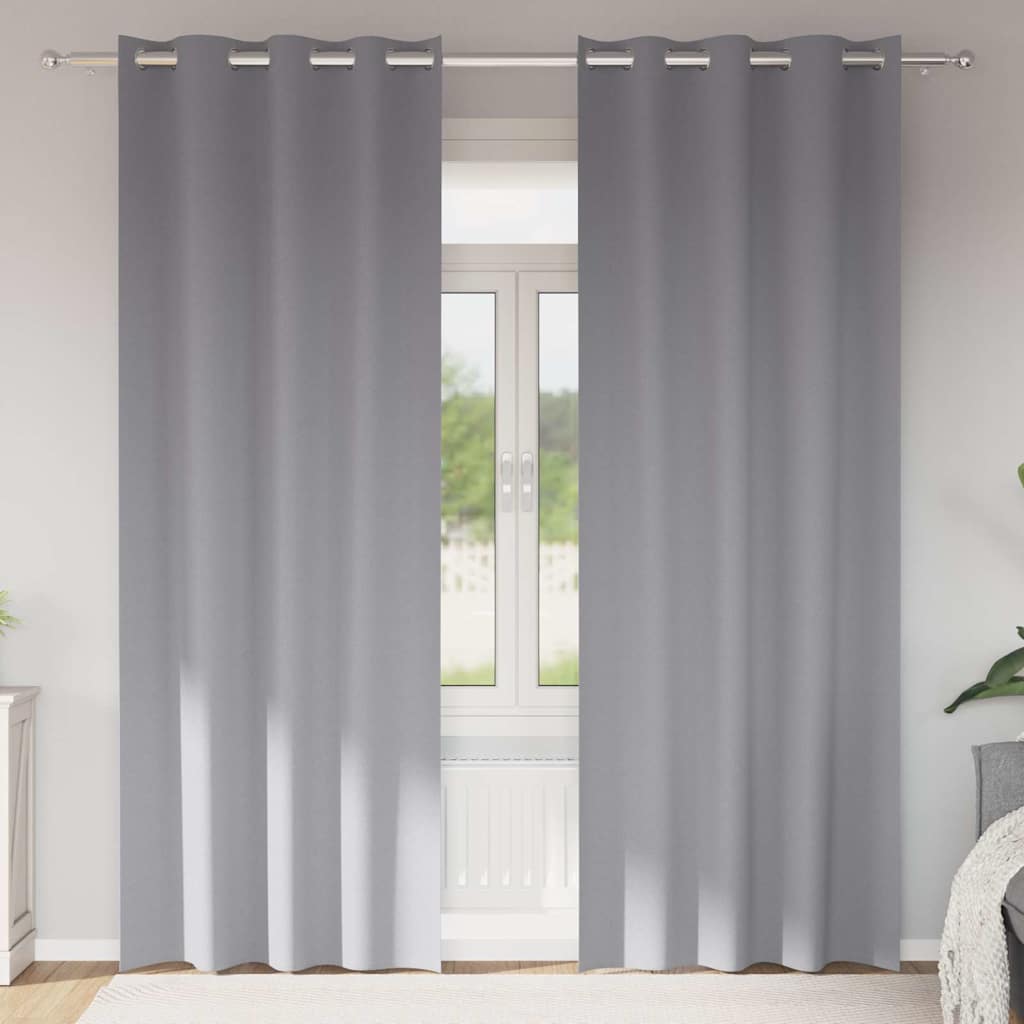 Zwart-Out Gordijnen Met Ringen 2 St 140 X