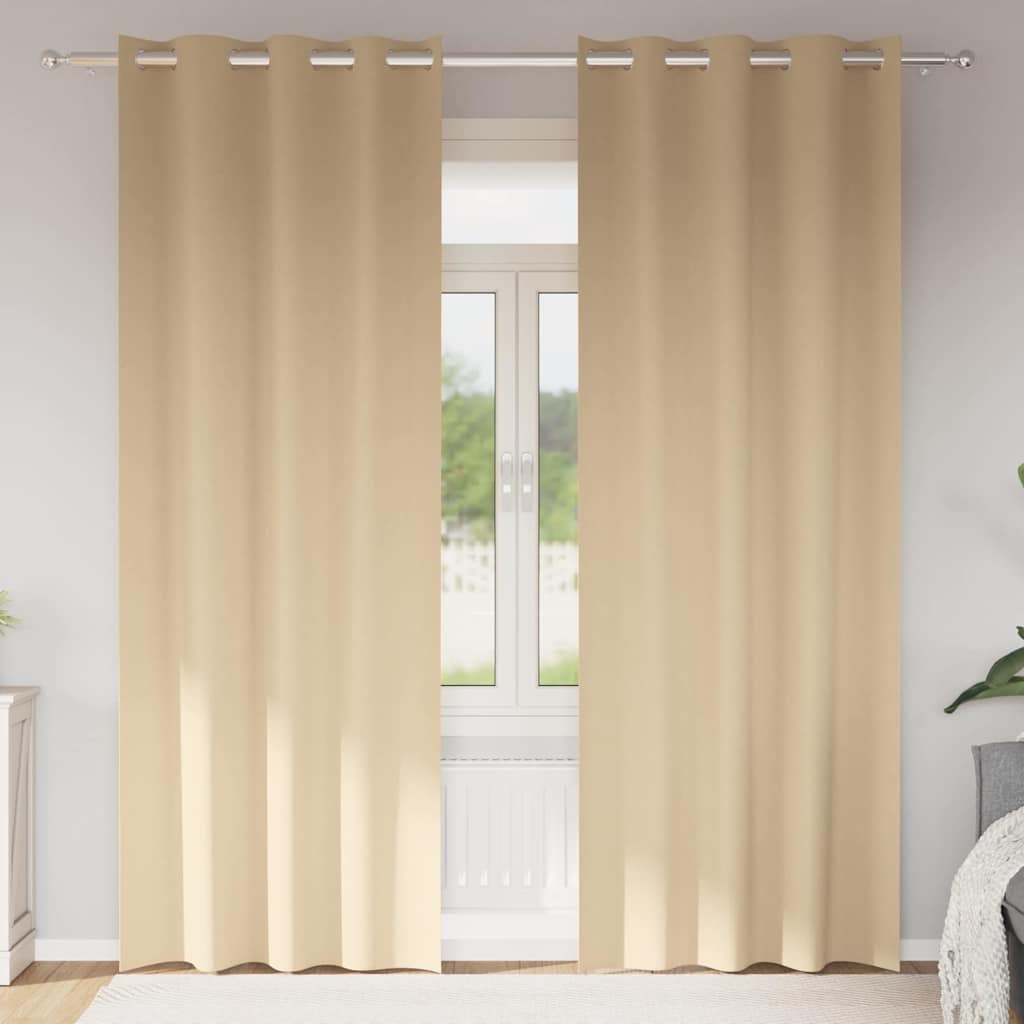 Zwart-Out Gordijnen Met Ringen 2 St 140 X