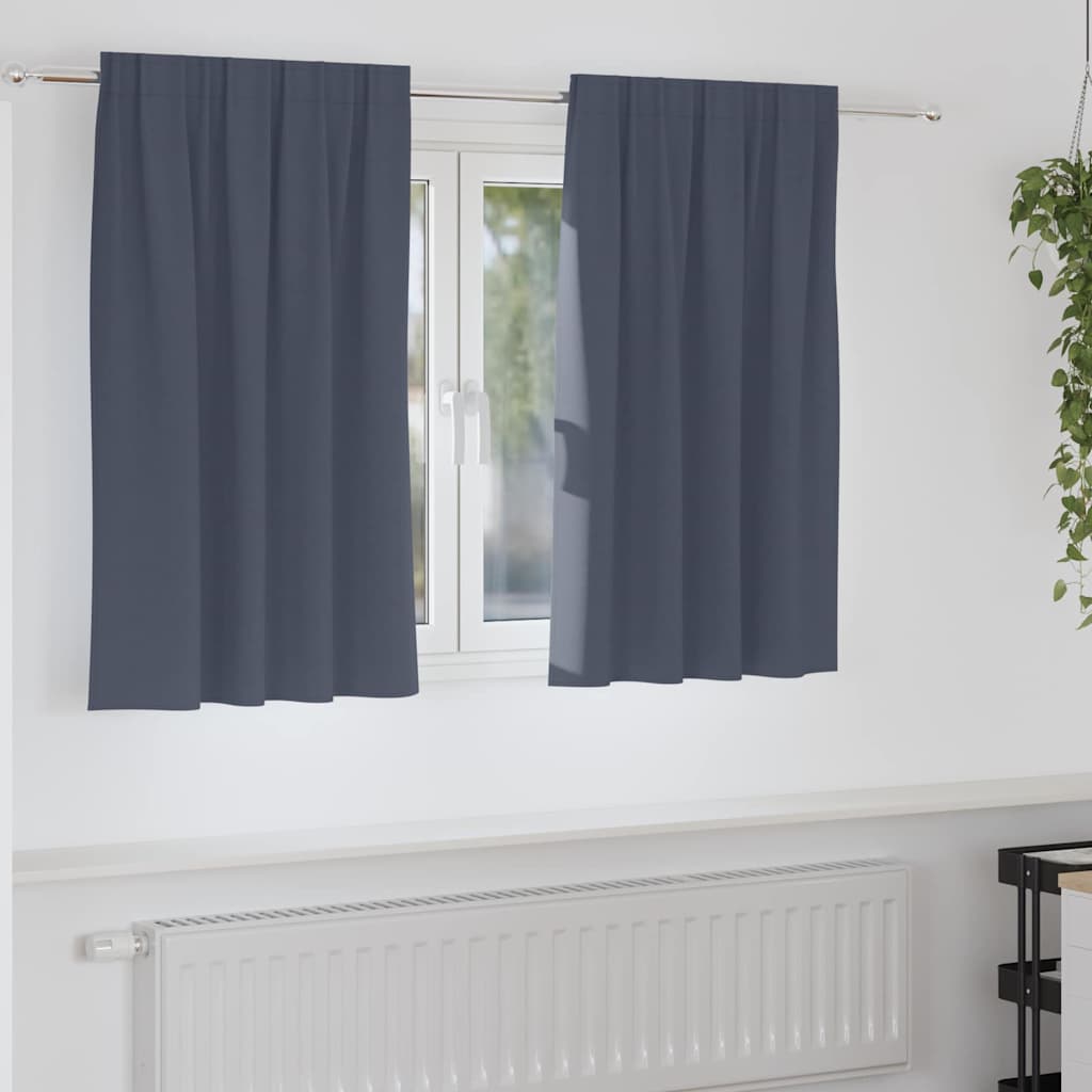 Zwart-Out Gordijnen Met Ringen 2 St 140 X