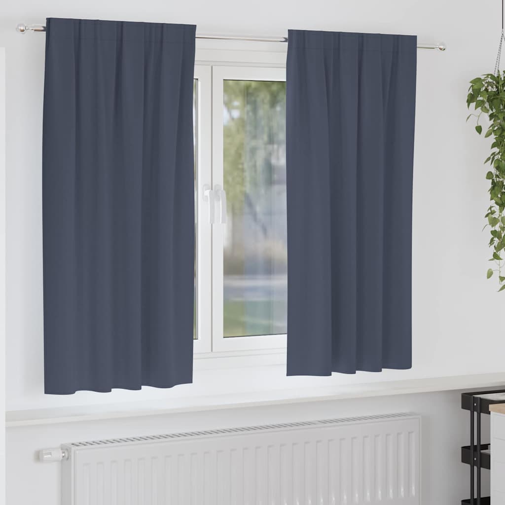 Zwart-Out Gordijnen Met Ringen 2 St 140 X