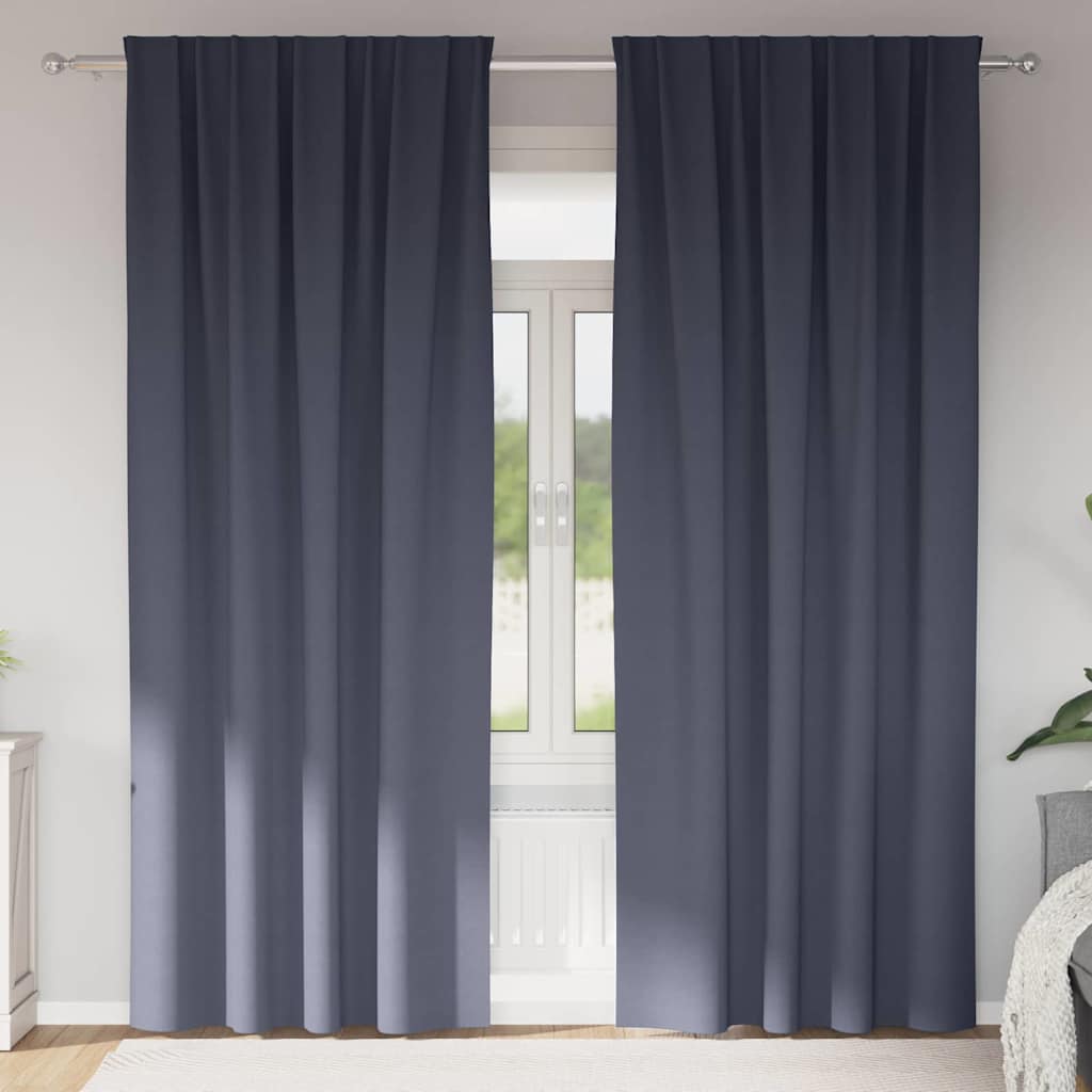 Zwart-Out Gordijnen Met Ringen 2 St 140 X