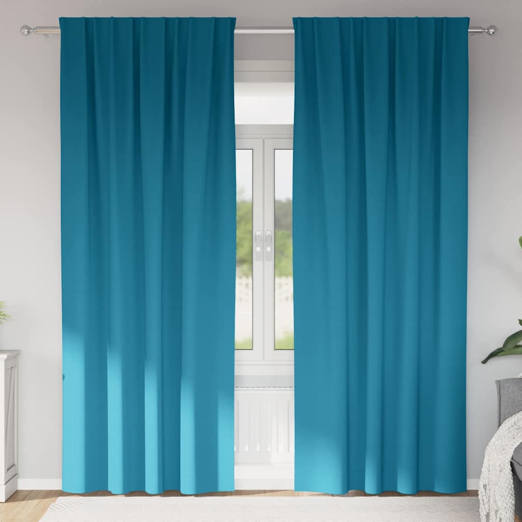 Zwart-Out Gordijnen Met Ringen 2 St 140 X