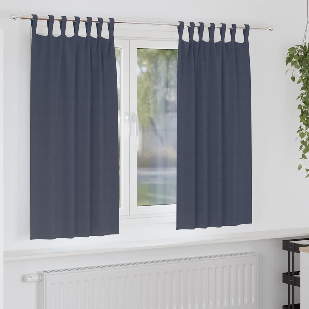 Zwart-Out Gordijnen Met Ringen 2 St 140 X