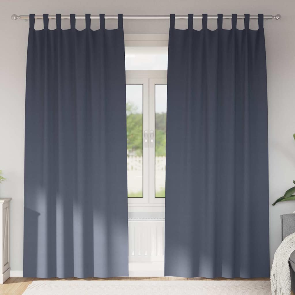 Zwart-Out Gordijnen Met Ringen 2 St 140 X
