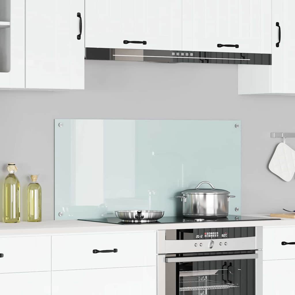 Spatschermen Keuken 70X40 Cm Gehard Glas Wit
