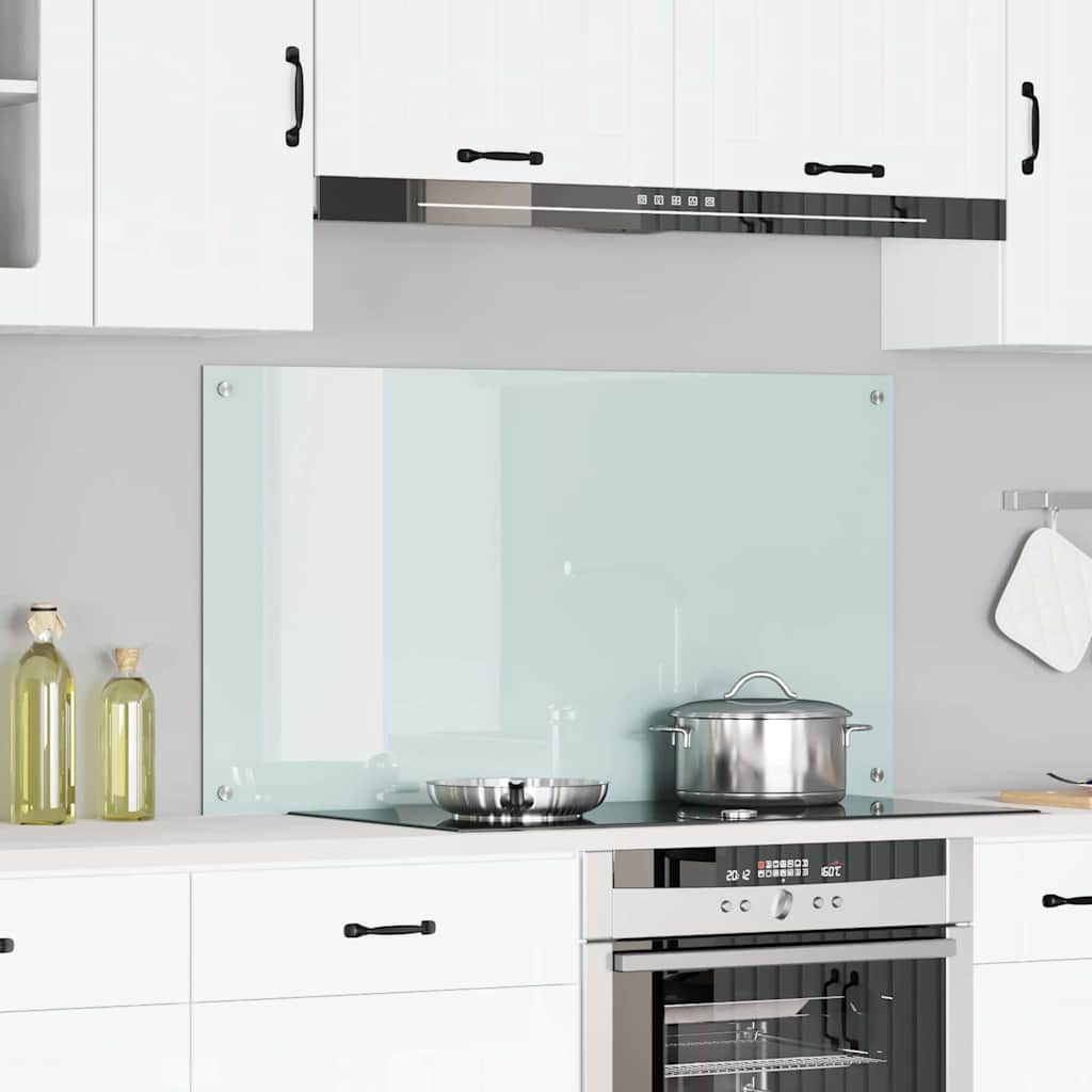 Spatschermen Keuken 70X40 Cm Gehard Glas Wit