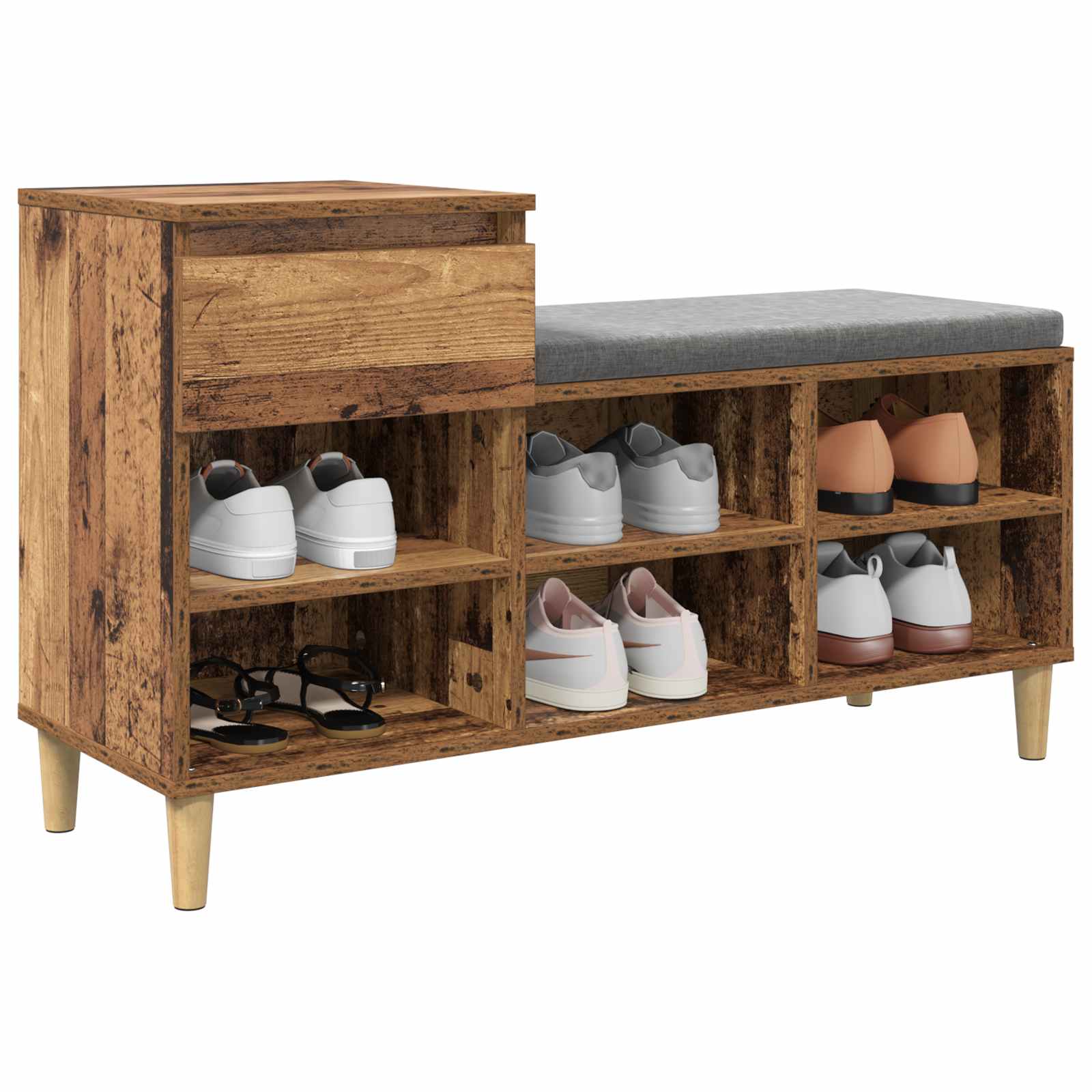 Schoenenkast 102 X 36 X 60 Cm Bewerkt Hout