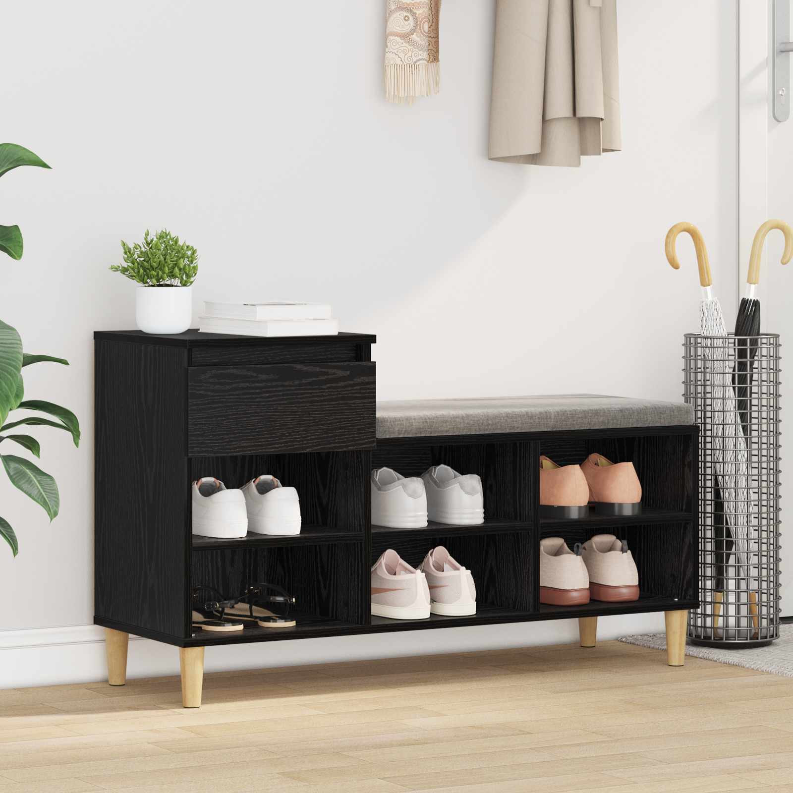 Schoenenkast 102 X 36 X 60 Cm Bewerkt Hout