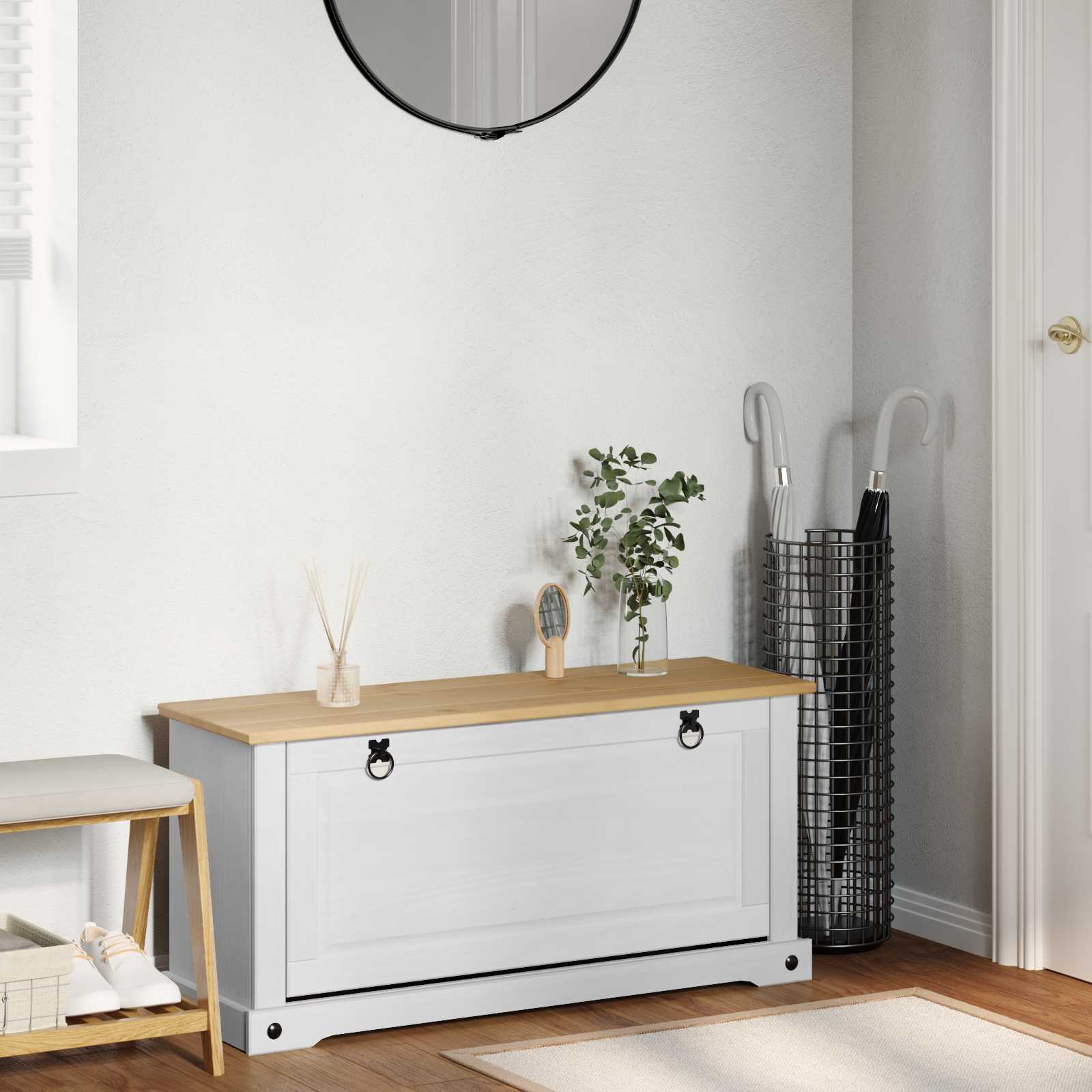 Schoenenkast Corona 99X32X163,5 Cm Massief Grenenhout