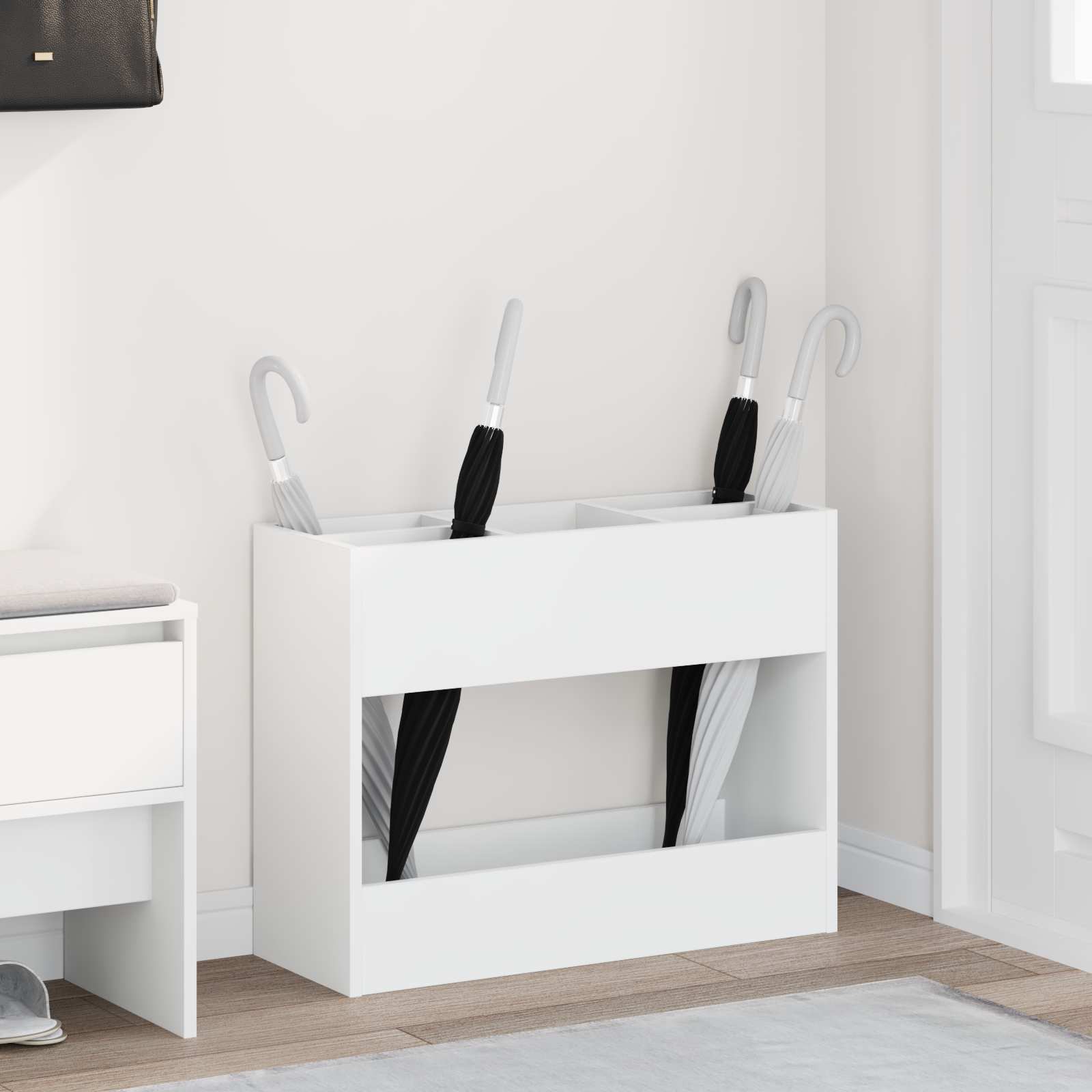 Paraplu Standaard Oudhout 65 X 24 X 50 Cm Bewerkt Hout