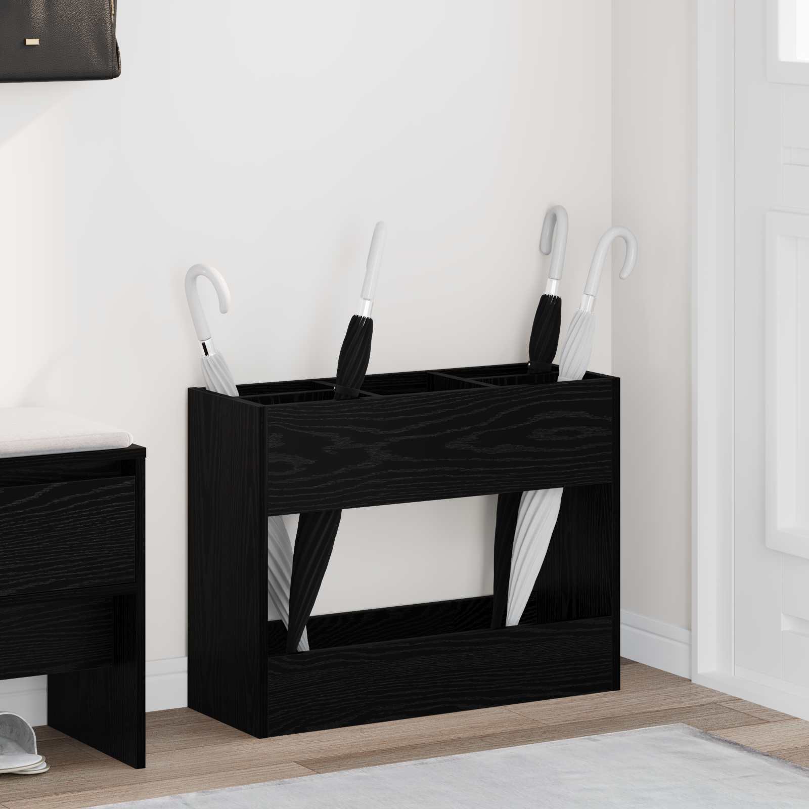 Paraplu Standaard Oudhout 65 X 24 X 50 Cm Bewerkt Hout