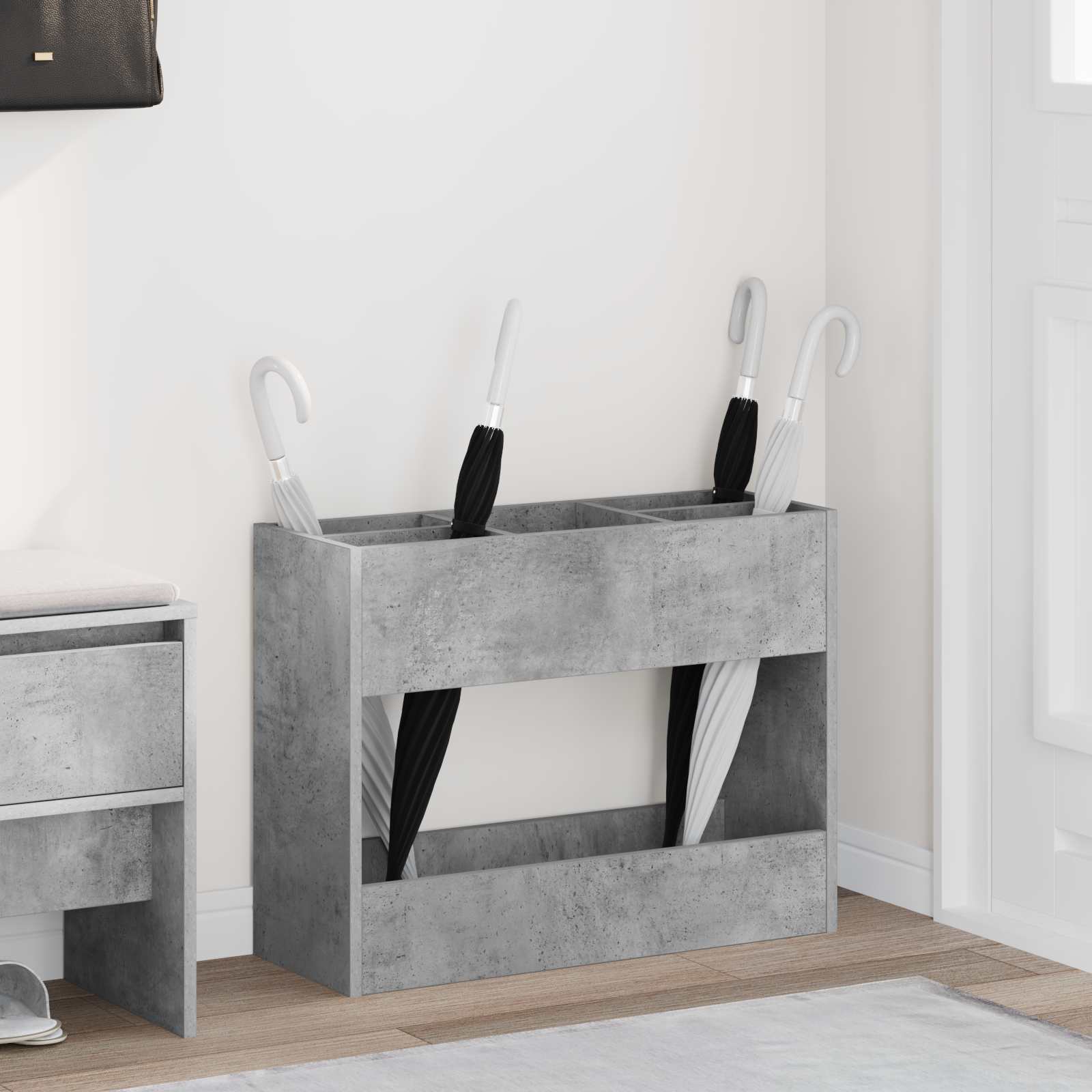 Paraplu Standaard Oudhout 65 X 24 X 50 Cm Bewerkt Hout
