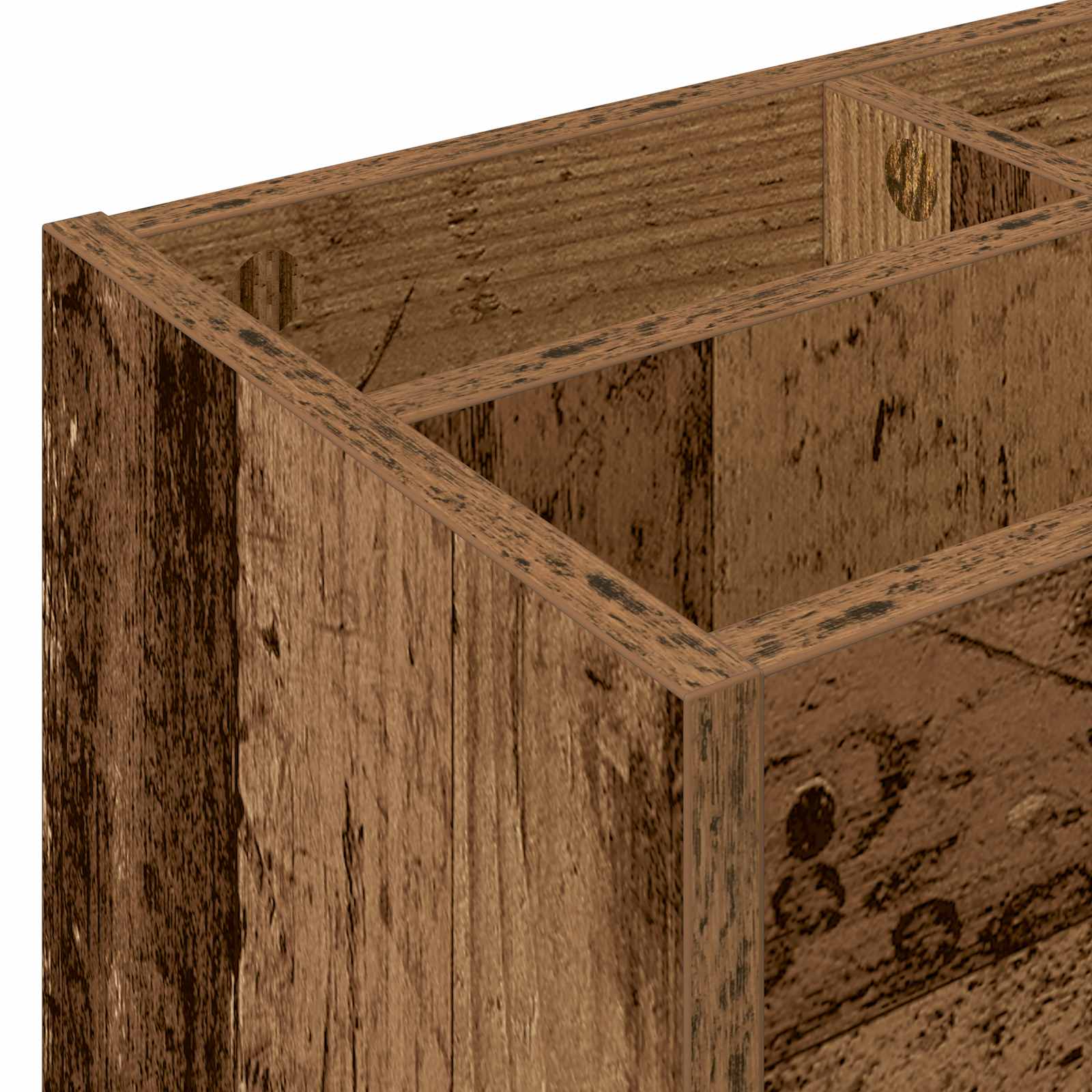 Paraplu Standaard Oudhout 65 X 24 X 50 Cm Bewerkt Hout