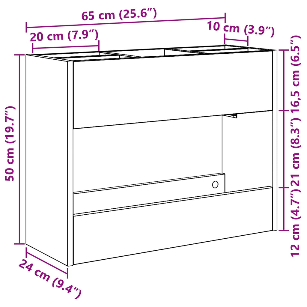 Paraplu Standaard Oudhout 65 X 24 X 50 Cm Bewerkt Hout